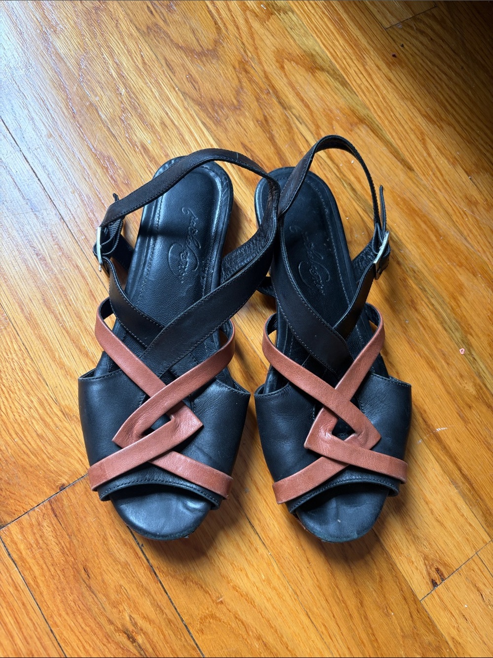 Rachel comey Black and Brown Strappy Slingback Sandals